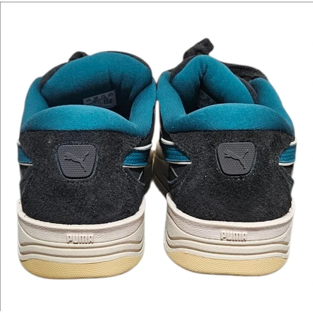 Puma 180 Play.Paris Skate Sneakers Black Dark Teal Shoes 398414-01 Mens 7.5 New